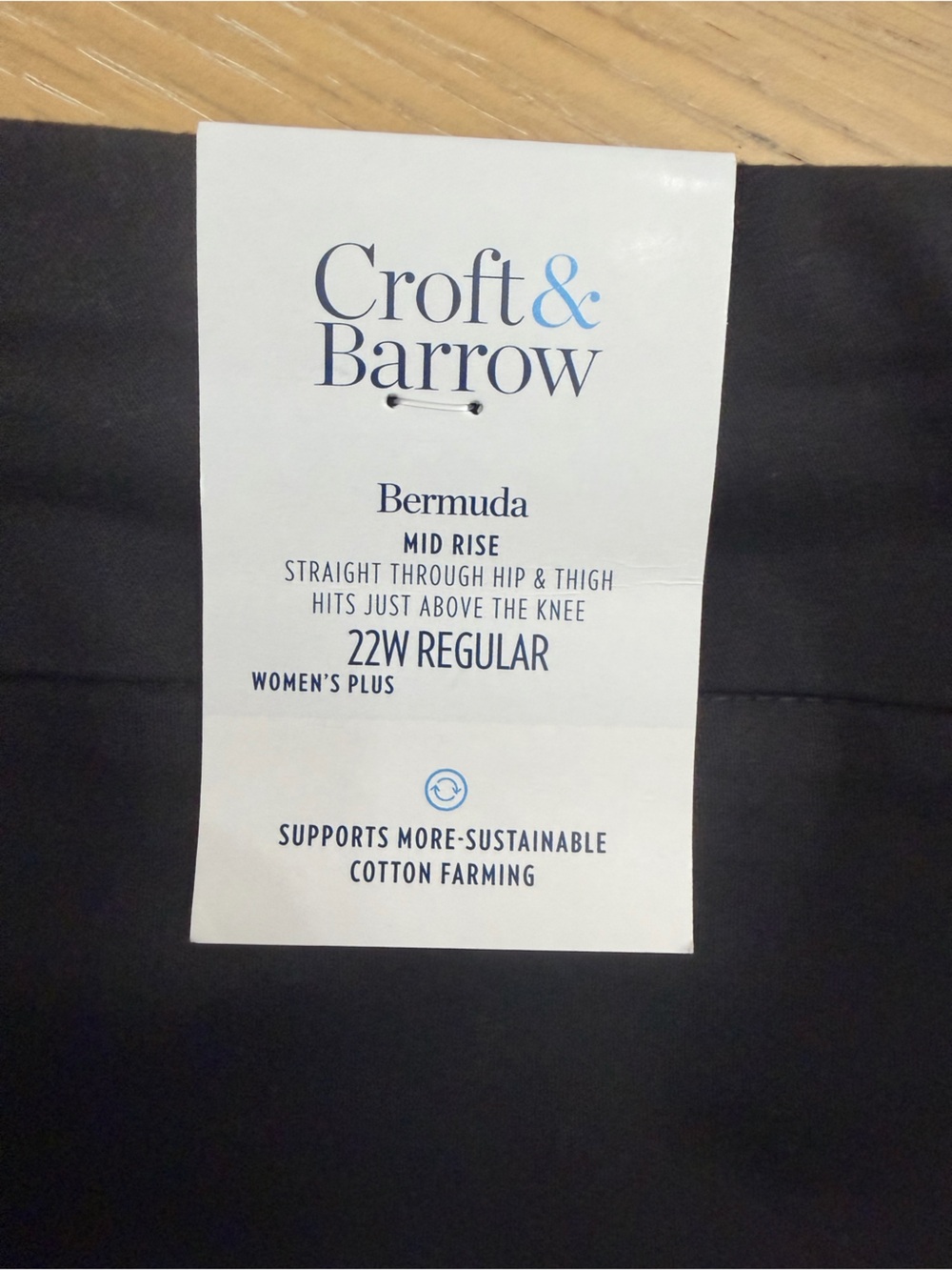 NWT Croft & Barrow Effortless Stretch Bermuda Shorts Black Plus Size 22W - Picture 9 of 9